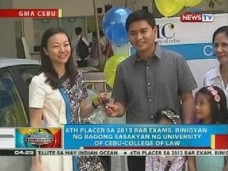 Video herunterladen: BP: 6th placer sa 2013 bar exam, binigyan ng bagong sasakyan ng Univ. of Cebu-College of Law