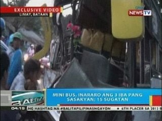 BP: Mini bus, inararo ang 3 iba pang sasakyan sa Limay, Bataan; 15 sugatan