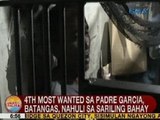 UB: 4th most wanted sa Padre Garcia, Batangas, nahuli sa sariling bahay