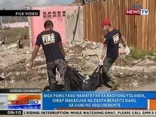 NTG: Mga pamilyang namatayan sa Bagyong Yolanda, hirap makakuha ng death benefits
