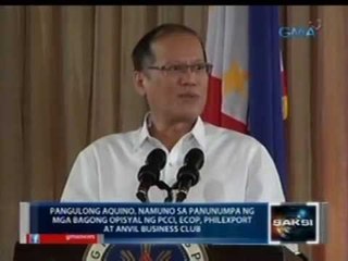 PNoy, nanguna sa panunumpa ng mga bagong opisyal ng PCCI, ECOP, Philexport at Anvil Business Club