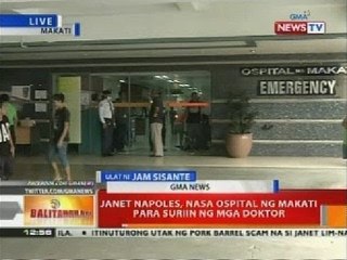 BT: Janet Napoles, nasa ospital ng Makati para suriin ng mga doktor