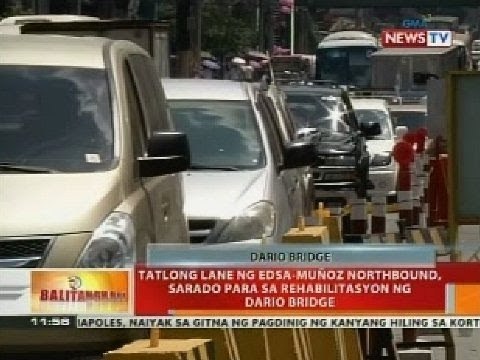Tatlong lane ng EDSA-Muñoz northbound, sarado para sa rehabilitasyon ng Dario Bridge