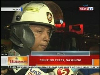 BT: Printing press sa may Pasay, nasunog