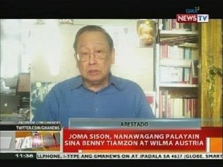 Joma Sison, nanawagang palayain sina Benito Tiamzon at Wilma Austria