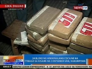 NTG: 24 bloke ng hinihinalang cocaine, nakumpiska sa Davao City