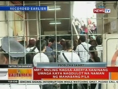 MRT, muling nagka-aberya kaninang umaga kaya nagdulot na naman ng mahabang pila