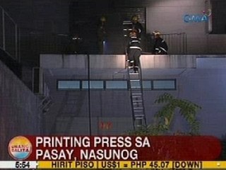 UB: Printing press sa Pasay, nasunog