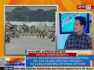 Benitez: Relocation programs, off-site talaga pero may tendency na bumalik ang mga informal settler