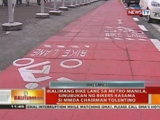 Ikalimang bike lane sa Metro Manila, sinubukan ng bikers kasama si MMDA chairman Tolentino