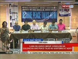 Ilang religious group, hinihiling na isulong na ang peace talks ng gobyerno at NDFP