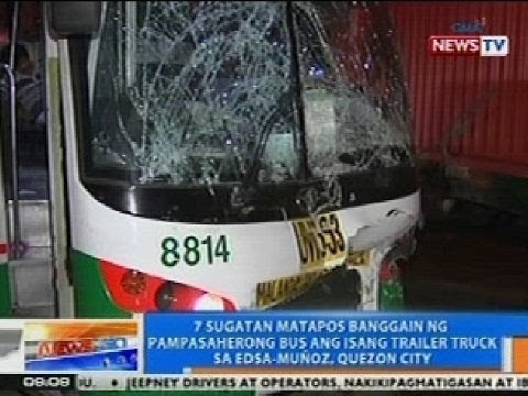NTG: 7 sugatan matapos banggain ng bus ang isang trailer truck sa EDSA-Muñoz, QC