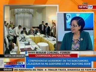 NTG: Panayam kay GPH Peace Panel Chairperson Miriam Coronel-Ferrer