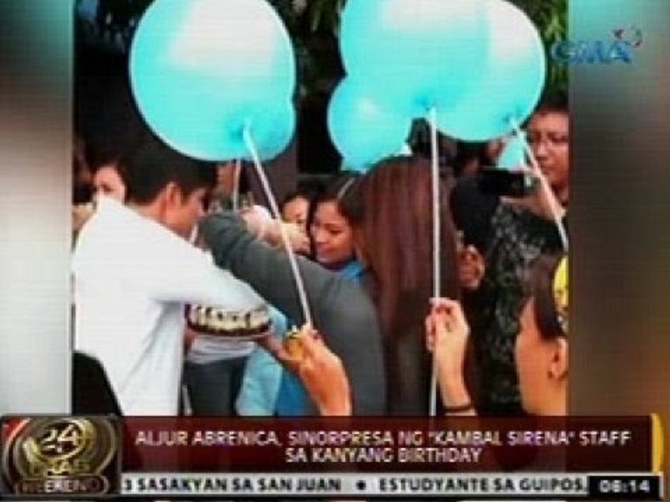 24 Oras: Aljur Abrenica, sinorpresa ng "Kambal Sirena" staff sa kanyang birthday