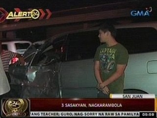 24 Oras: Tatlong sasakyan, nagkarambola sa San Juan City