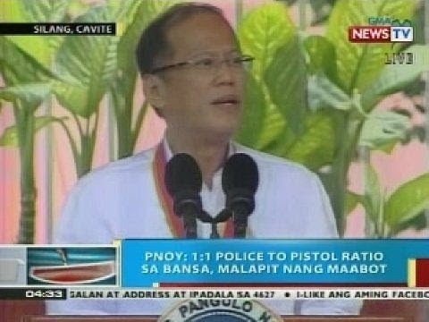 PNoy: 1:1 police to pistol ratio sa bansa, malapit nang maabot