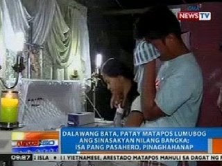 NTG: 2 bata, patay matapos lumubog ang sinasakyan nilang bangka sa Taal Lake