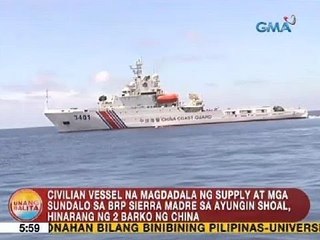 UB: Barko na magdadala ng supply at mga sundalo sa Ayungin Shoal, hinarang ng 2 barko ng China