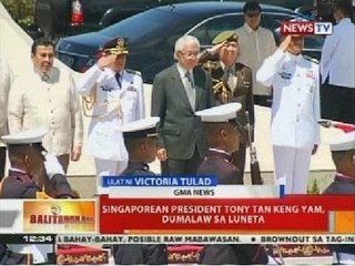 BT: Singaporean president Tony Tan Keng Yam, dumalaw sa Luneta