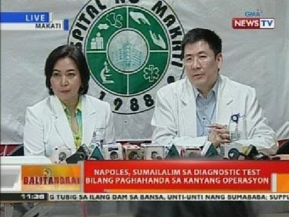 BT: Napoles, sumailalim sa diagnostic test bilang paghahanda sa kanyang operasyon