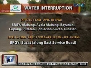 Nasa 500 brgy. na sinserbisyuhan ng Maynilad, mawawalan ng supply ng tubig sa Holy Week