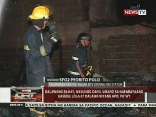 Lola at dalawang apo niya, patay sa sunog na hinihinalang dahil sa napabayaang gasera