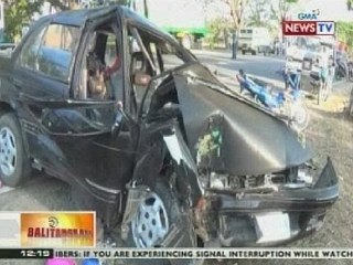 BT: 4 sugatan sa banggaan ng kotse at motorsiklo sa Abucay, Bataan
