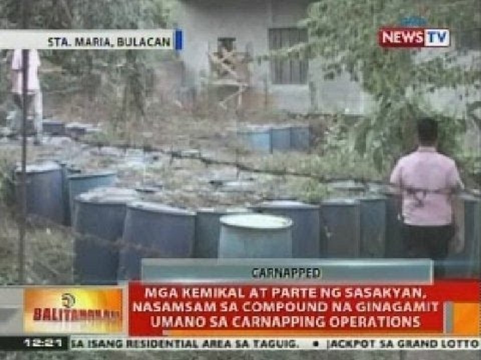 BT: Mga kemikal at parte ng sasakyan, nasamsam sa compound sa Sta. Maria, Bulacan