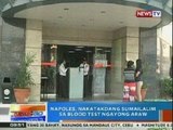 NTG: Napoles, nakatakdang sumailalim sa blood test ngayong araw