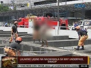 24 Oras: Lalaking lasing na nagwawala sa may underpass, sinagip