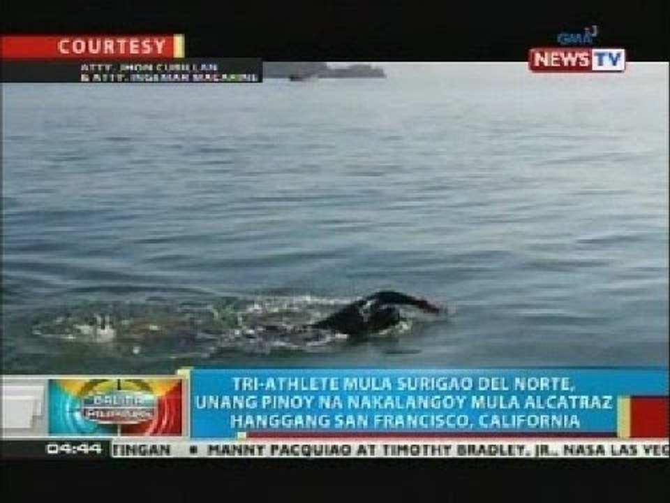 Pinoy tri-athlete, lumangoy mula Alcatraz hangg...
