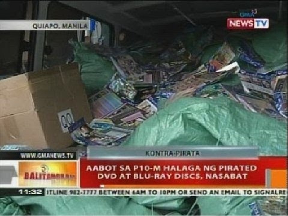 BT: Aabot sa P10-M halaga ng pirated dvd at blu...