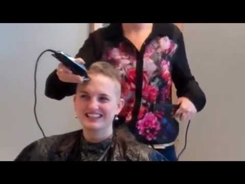 Curly red hair headshave