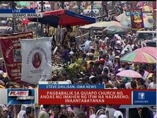 FR: Pagbabalik sa Quiapo church ng andas ng imahen ng itim na Nazareno, inaantabayanan