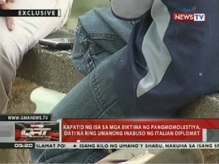 Kapatid ng isa sa mga biktima ng pangmomolestiya, dati na ring umanong inabuso ng Italian diplomat