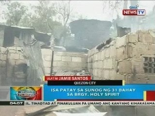 BP: Isa patay sa sunog ng 31 bahay sa Brgy. Holy Spirit, Quezon City