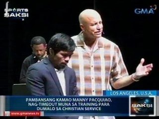 Saksi: Manny Pacquiao, timeout muna sa training para dumalo sa Christian service