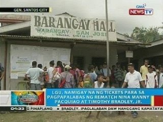 GenSan LGU, namigay na ng tickets para sa pagpapalabas ng rematch nina Pacquiao at Bradley