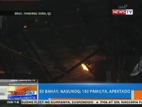 NTG: 50 bahay sa Tandang Sora, QC, nasunog
