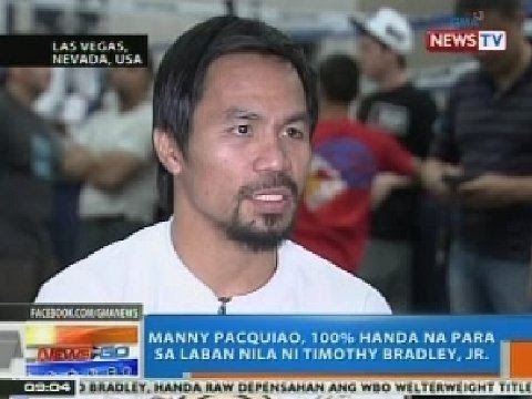 NTG: Pacquiao, handa na para sa laban nila ni Bradley