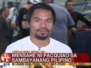 UB: Mensahe ni Manny Pacquiao sa sambayanang Pilipino