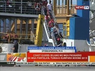 Coast Guard: Bilang ng mga pasahero sa mga pantalan, tumaas kumpara noong 2013