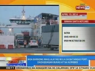 NTG: Mga barkong maglalayag mula Batangas Port, dadagdagan bukas at sa Huwebes