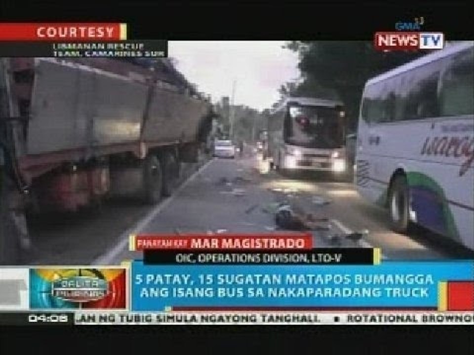 BP: Panayam sa opisyal ng LTO-V kaugnay ng aksidente sa Libmanan, Camarines Sur