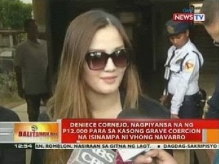 Deniece Cornejo, nagpiyansa na ng P12,000 para sa kasong grave coercion na isinampa ni Vhong Navarro