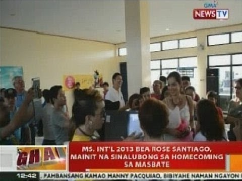 BT: Ms. Int'l 2013 Bea Rose Santiago, mainit na sinalubong sa homecoming sa Masbate