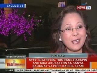 BT: Gigi Reyes, handang harapin ang mga akusasyon sa kanya kaugnay sa pork scam