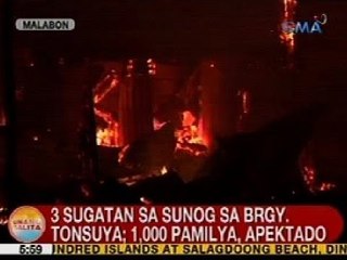 UB: 3 sugatan sa sunog sa Brgy. Tonsuya sa Malabon; 1k pamilya, apektado