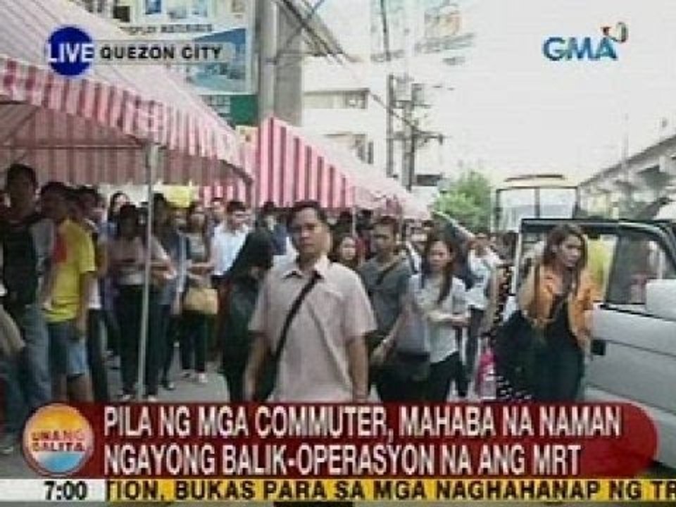 UB: Pila ng mga commuter, mahaba na naman ngayong balik-operasyon na ang MRT