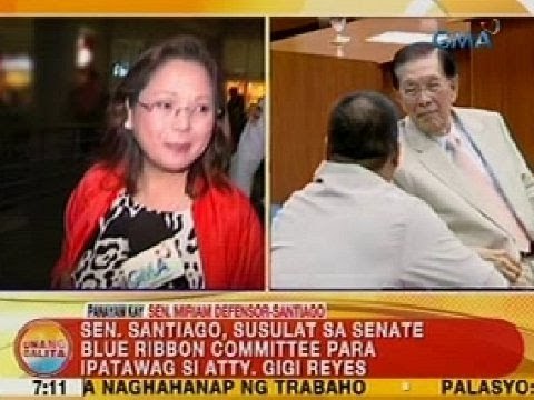UB: Miriam, susulat sa Senate para ipatawag si Gigi Reyes